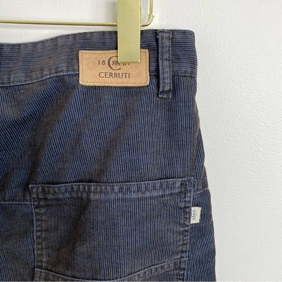 Cerruti 1881 Size 34 Brown Blue Corduroy Style Pants 5 Pocket Jean Style Pants - Picture 4 of 12